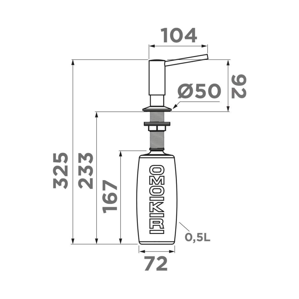 Дозатор Omoikiri OM-02-P-BL латунь/черный
