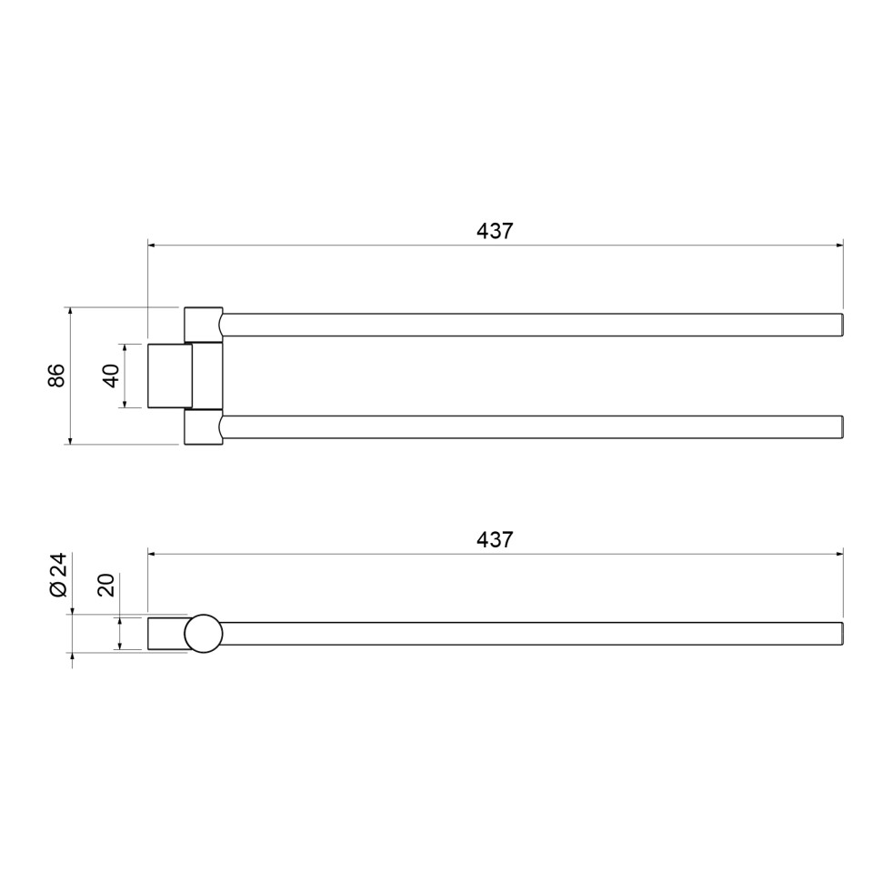 Полотенцедержатель Timo Luiro 18559/18 черное золото