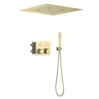 Душевая система встроенная с термостатом Timo Petruma SX-5209/17SM золото матовое