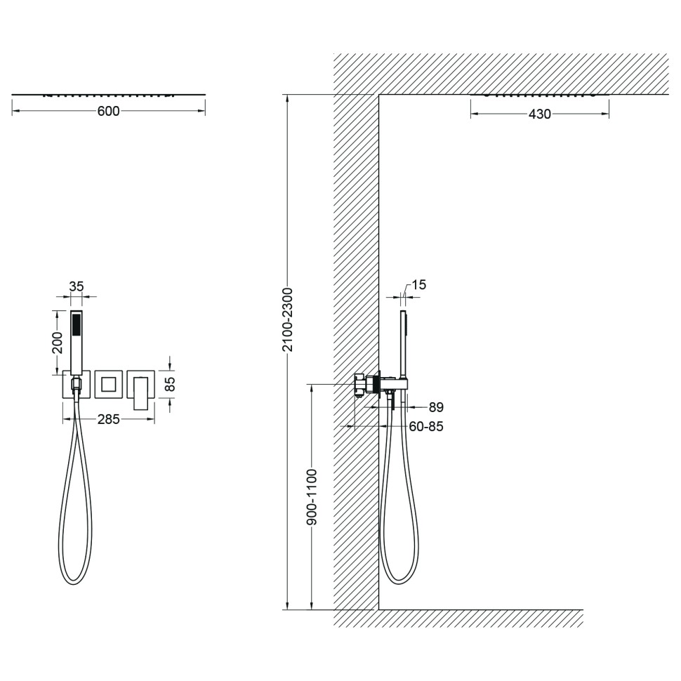 Душевая система встроенная Timo Selene SX-2129/17SM золото матовое