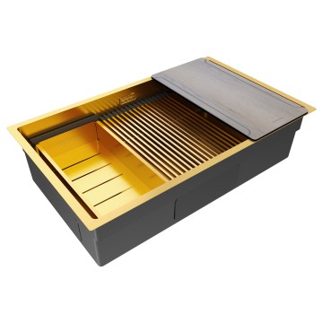 Мойка нерж. сталь NEXT-MULTI SINK 74 UNI, PM787445-BG, брашированное золото, 740х450мм, Paulmark