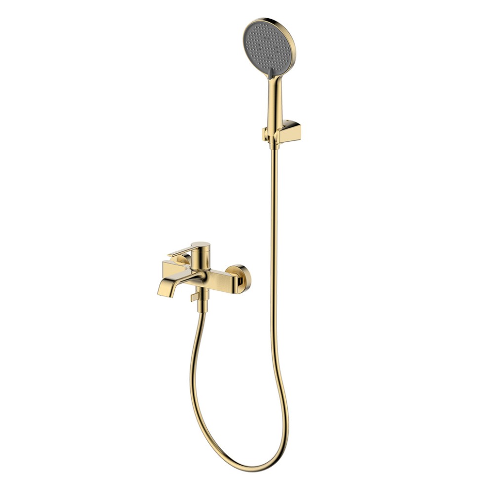 AQM6412BG Asti Смеситель для ванны однорычажный, с душевым набором, 3 режима, Brushed gold