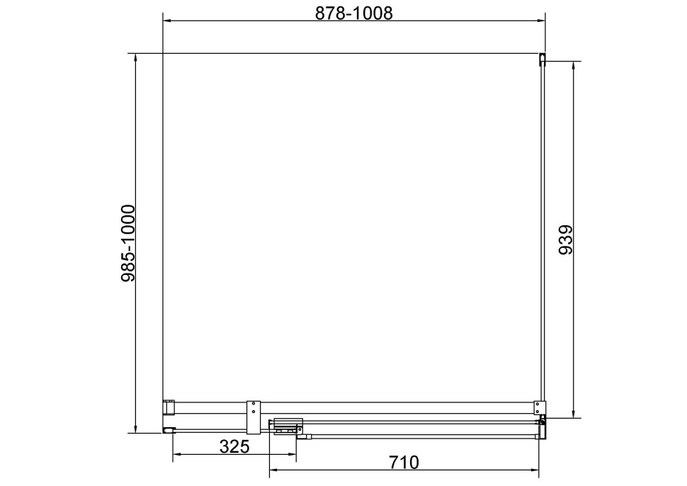 Душевой уголок Экстенза (Extenza) VSR-4EX901010CLBN, 900/1000*1000, брашированный никель, стекло прозрачное