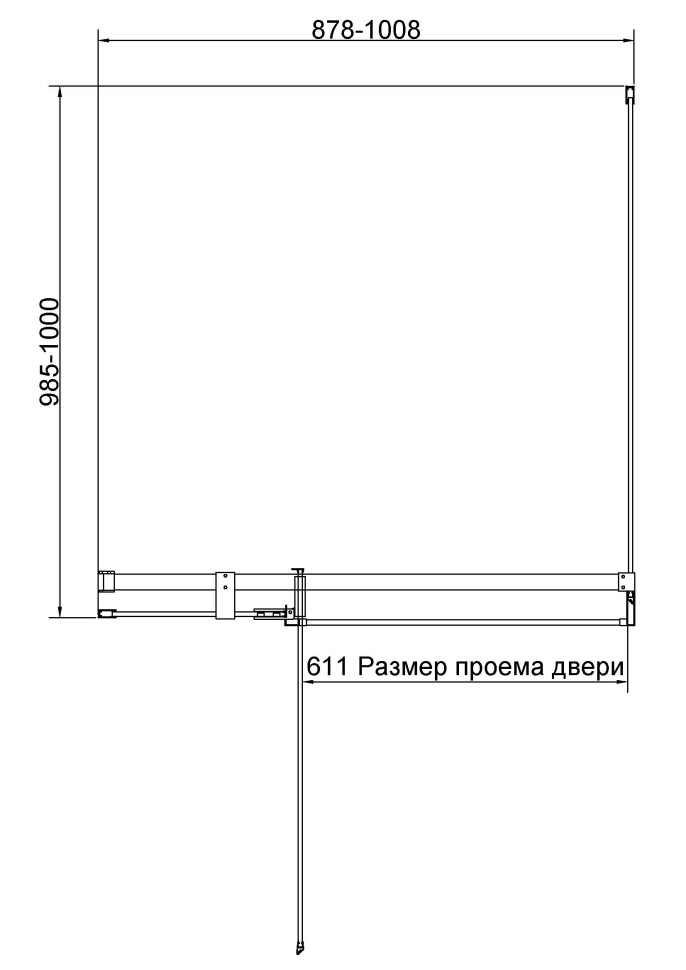 Душевой уголок Экстенза (Extenza) VSR-4EX901010CLBN, 900/1000*1000, брашированный никель, стекло прозрачное