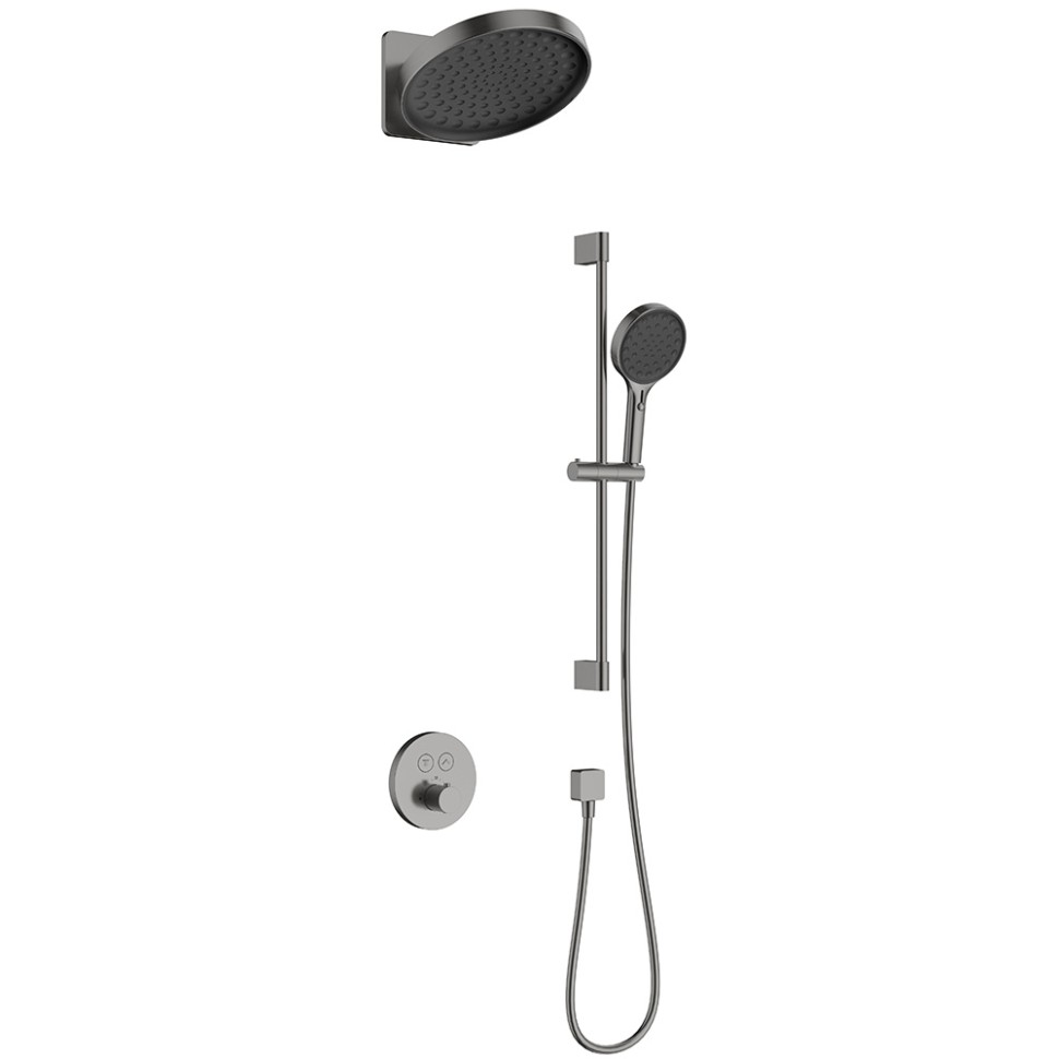 AQM 8403GM Набор для комплектации душа с термостатом, Gun metal