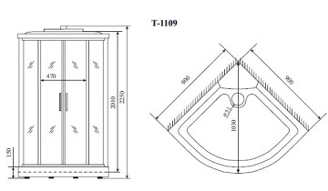 Timo Standart T-1109 душевая кабина 90*90*220