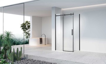 Душевой уголок Комо-Н (Como-N) VSR-4CN9015CLB, 1500*900, черный, стекло прозрачное