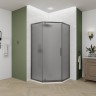 Душевой угол Veconi Ottimo P10 GR, 800x800x1900, графит брашинг, стекло тонированное матовоее