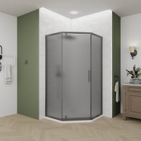 Душевой угол Veconi Ottimo P10 GR, 800x800x1900, графит брашинг, стекло тонированное матовоее