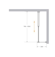 Душевая перегородка CEZARES LIBERTA-L-1-25-GR-Cr