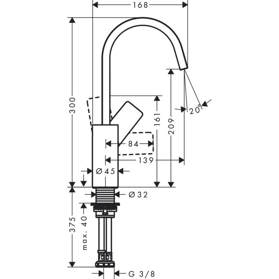 Смеситель для кухни Hansgrohe Vivenis белый матовый 75032700