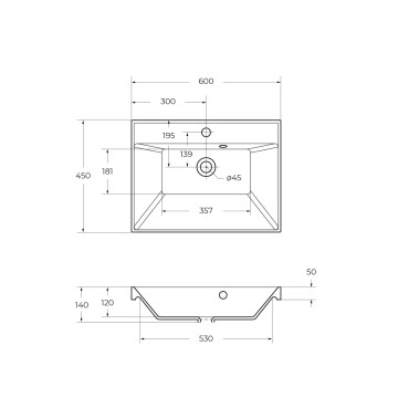 Раковина из литьевого мрамора BelBagno BB600/450-LV-MR-AST