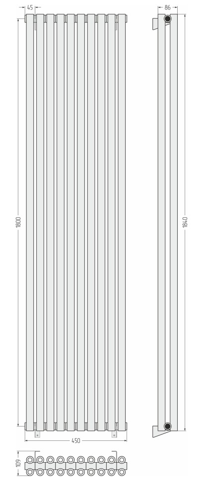 Эстет-00 1800х450 10 секций