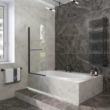 Шторка на ванну Veconi Palau PL-79, 700x1500, хром, стекло прозрачное