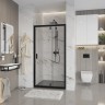 Дверь в нишу Niagara Nova NG-83-8AB (80х195) черный,дверь распашная,стекло прозрачное,1 место