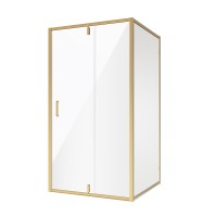 Душевое ограждение Niagara Nova NG-43-11AG-A80G (110х80х195) прямоугольник,золото,двери распашные,стекло прозрачное,2 места
