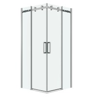 Душевое ограждение Grossman Classic 300.K33.04.1010.10.00 (100х100х195) квадрат,раздвижная,хром,стекло прозрачное, 2 места