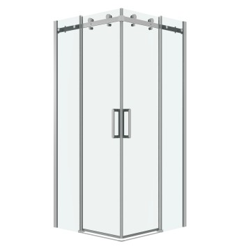 Душевое ограждение Grossman Classic 300.K33.04.1010.10.00 (100х100х195) квадрат,раздвижная,хром,стекло прозрачное, 2 места