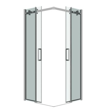 Душевое ограждение Grossman Classic 300.K33.04.1010.10.00 (100х100х195) квадрат,раздвижная,хром,стекло прозрачное, 2 места