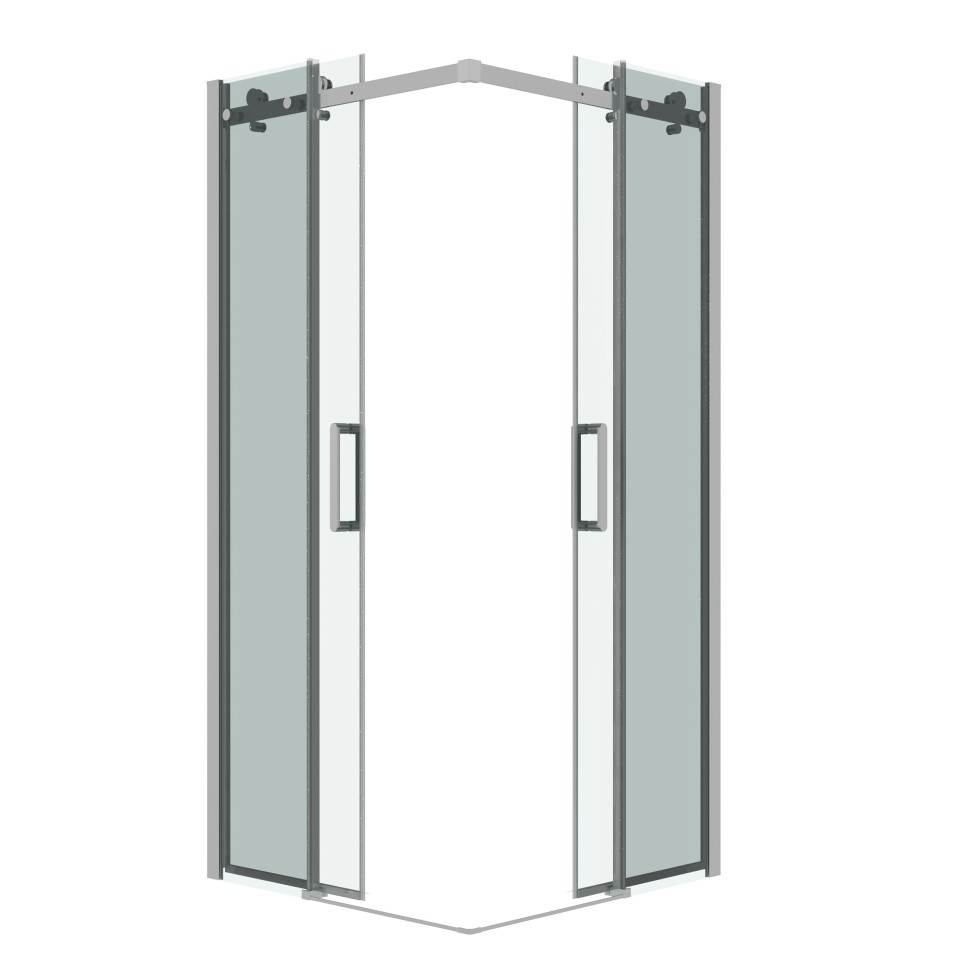 Душевое ограждение Grossman Classic 300.K33.04.1010.10.00 (100х100х195) квадрат,раздвижная,хром,стекло прозрачное, 2 места