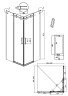 Душевое ограждение Grossman Classic 300.K33.04.1010.10.00 (100х100х195) квадрат,раздвижная,хром,стекло прозрачное, 2 места