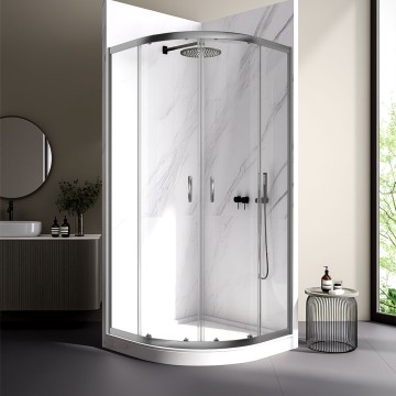 Душевой угол Veconi Rovigo RV-202GR, 800x800x1900, брашированный графит, прозрачное стекло