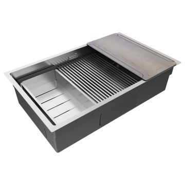 Мойка нерж. сталь NEXT-MULTI SINK 74 UNI, PM787445-BS, брашированная нерж.сталь, 740х450мм, Paulmark