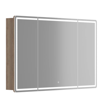 Зеркальный шкаф для ванной комнаты SANCOS Mirror 1190x150х740 мм, с LED подсветкой, цвет дуб галифакс натуральный, арт. MI120EG