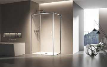 Душевой уголок Слим 8мм (Slim 8mm) VSR-6SL9011CL, 1100*900, хром, стекло прозрачное