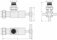 Вентиль угловой крест (G 1/2&quot; НР х G 3/4&quot; НГ)