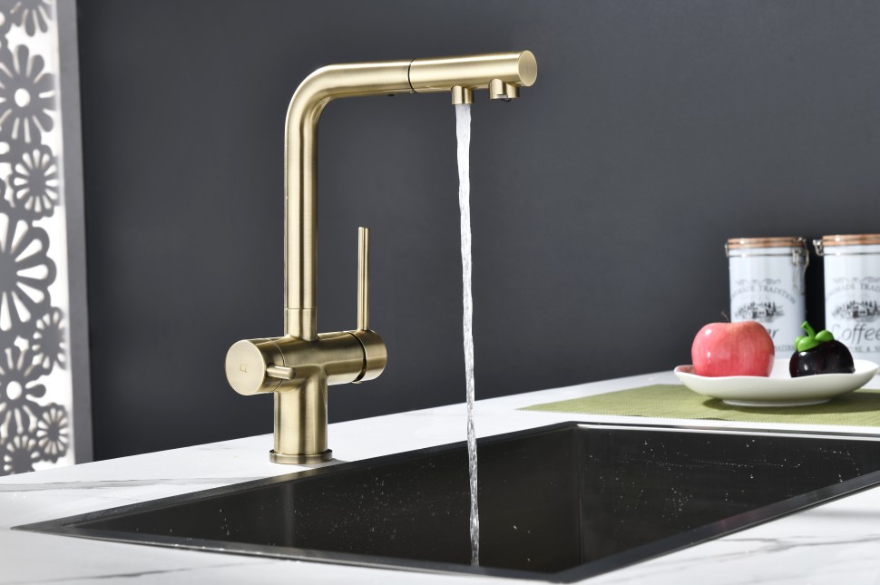 Смеситель для кухни SERPENTINE, бронза, Se213222-BR, Paulmark