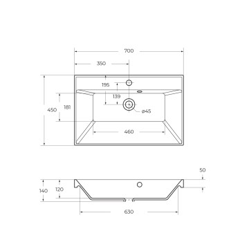 Раковина из литьевого мрамора BelBagno BB700/450-LV-MR-AST