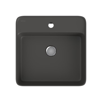 Раковина BERGES Ego SL накладная, 45x45 см, матовый антрацит, с отверстием под смеситель