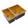 Мойка нерж. сталь GERBERG 59/2S UNI, PM225944-BGR, брашированное золото, правая, PVD, 590х440мм, Paulmark