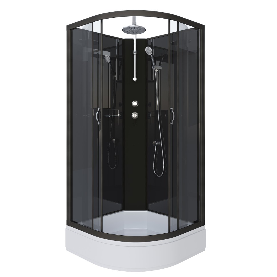 Душевая кабина Niagara Classic NG-6501-14BKT (90х90х210) средний поддон(26см),черный,стекло тонированное,4 места