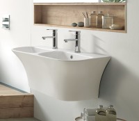 Раковина для ванной подвесная, на две чаши CeramaLux G-760