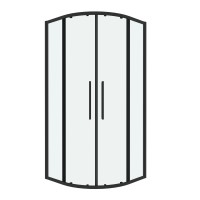 Душевое ограждение Grossman Cosmo 301.K33.02.8080.21.00 (80х80х195) четверть круга,раздвижная,черный матовый,стекло прозрачное, 1 место