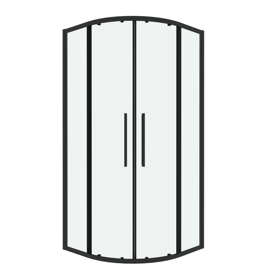 Душевое ограждение Grossman Cosmo 301.K33.02.8080.21.00 (80х80х195) четверть круга,раздвижная,черный матовый,стекло прозрачное, 1 место