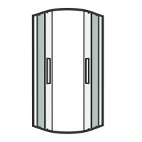 Душевое ограждение Grossman Cosmo 301.K33.02.8080.21.00 (80х80х195) четверть круга,раздвижная,черный матовый,стекло прозрачное, 1 место