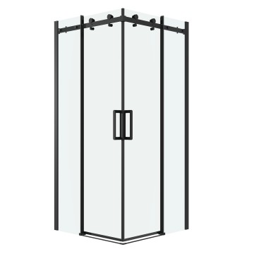 Душевое ограждение Grossman Classic 300.K33.04.8080.21.00 (80х80х195) квадрат,раздвижная,черный матовый,стекло прозрачное, 2 места