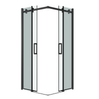 Душевое ограждение Grossman Classic 300.K33.04.8080.21.00 (80х80х195) квадрат,раздвижная,черный матовый,стекло прозрачное, 2 места