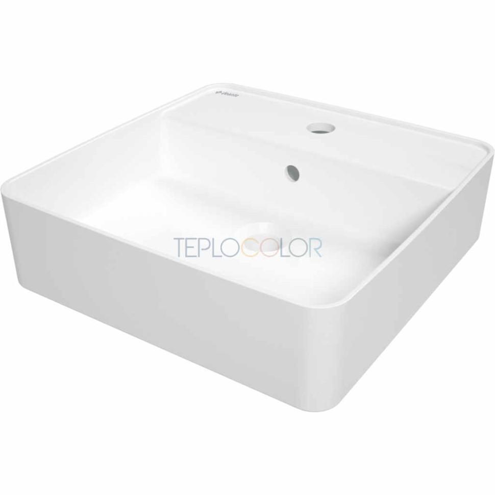 Керамическая раковина, на столешницу, с бортиком для смесителя