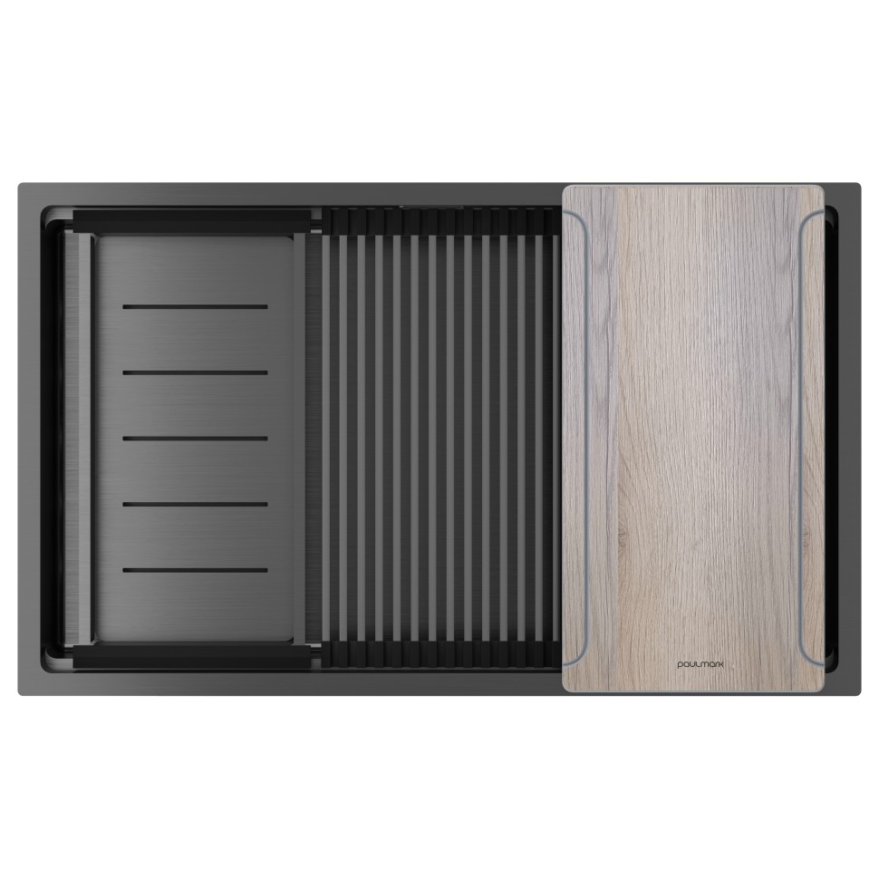 Мойка нерж. сталь NEXT-MULTI SINK 74 UNI, PM787445-GM, вороненая сталь,740х450мм, Paulmark