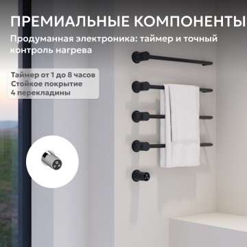 Полотенцесушитель электрический ABBER Charme AH4004MB черный матовый