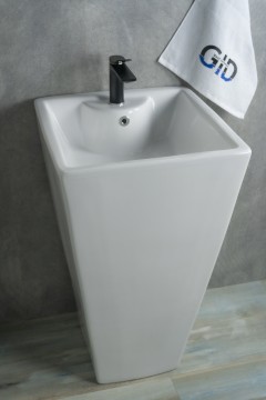 Раковина Gid Nb145 81103 накладная белая 46.5x46.5x81
