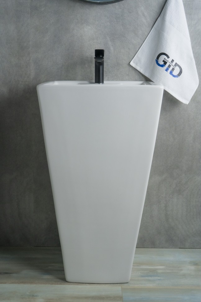 Раковина Gid Nb145 81103 накладная белая 46.5x46.5x81