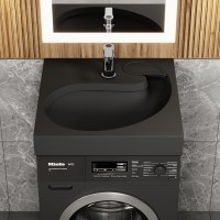 Раковина над стиральной машиной Uperwood Comforty 60х60х11 см, черная матовая