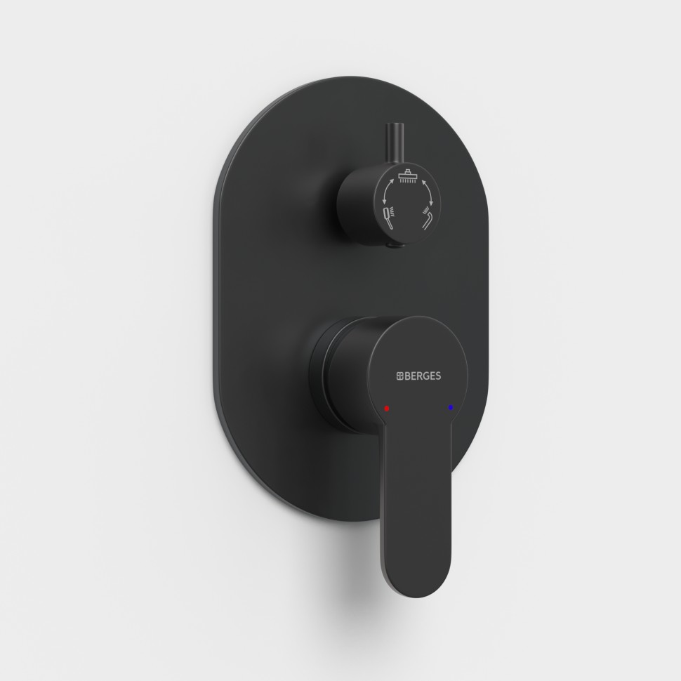 Душевой комплект BERGES VENTAS 3R BLACK, черный матовый