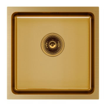 Мойка нерж. сталь VISTA 44, PM304444-BG, брашированное золото, 440х440мм, Paulmark