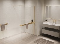 Душевая перегородка Walk-In VSW-1HR120CLG, 1200*2000, матовый золотой, стекло прозрачное